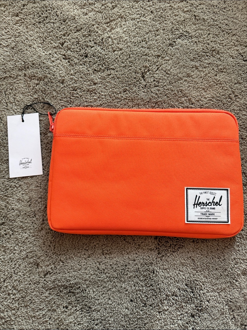 Herschel Supply Company Bright Orange Rablet Sleeve with Logo Patch  NWT
